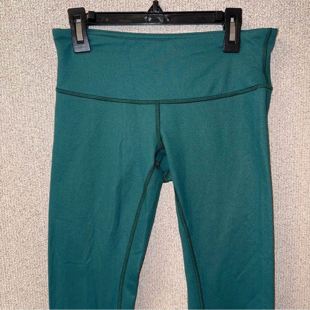 Lululemo‎ Women Size 4  Wunder Under Pant III FORT/WHT Forage Teal Green
